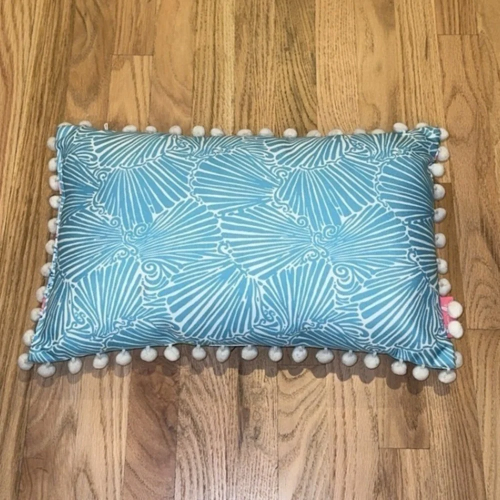 Lilly Pulitzer Mermaid Preppy Outdoor Pom Pom‎ Pillow 12 x 20